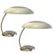 Grey and Nickel Metal Desk Lamps in Bauhaus Style, Set of 2 1