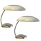 Grey and Nickel Metal Desk Lamps in Bauhaus Style, Set of 2, Image 1