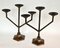 Dutch Triple Arm Candle Holders, 1930s, Set of 2 3