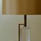 Acrylic Glass and Brass Italian Table Lamp with Silk Lamp Shade, 1960s, Image 4