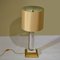 Acrylic Glass and Brass Italian Table Lamp with Silk Lamp Shade, 1960s 3