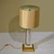 Acrylic Glass and Brass Italian Table Lamp with Silk Lamp Shade, 1960s, Image 3