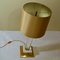 Acrylic Glass and Brass Italian Table Lamp with Silk Lamp Shade, 1960s 7