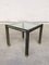 Steel and Brass Square Coffee Table, Belgium, 1980s 1