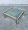 Brass and Glass Square Coffee Table by Peter Ghyczy, 1970s 7
