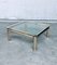 Brass and Glass Square Coffee Table by Peter Ghyczy, 1970s 4