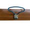 Mid-Century Rack in Curved Blue Metal with 4 Hooks 3