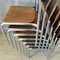 Stackable Plywood Chairs with Chrome Frame, 1950s, Set of 4 3