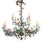 19th-Century French Brass and Polychrome Metal Chandelier 3