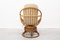 Round Bamboo Swivel Armchair, 1970s, Image 2