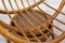 Butaca giratoria redonda de bambú, años 70, Imagen 4
