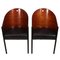 Wood & Leather Chairs by Philippe Starck, Set of 2 5