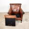 Large Vintage Sheep Leather Armchair 7