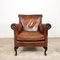 Large Vintage Sheep Leather Armchair 1