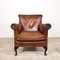 Large Vintage Sheep Leather Armchair, Image 1