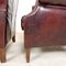 Vintage Dark Brown Sheep Leather Wingback Armchairs, Set of 2 16