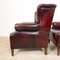 Vintage Dark Brown Sheep Leather Wingback Armchairs, Set of 2 12