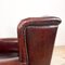 Vintage Dark Brown Sheep Leather Wingback Armchairs, Set of 2 17