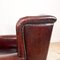 Vintage Dark Brown Sheep Leather Wingback Armchairs, Set of 2, Image 17