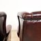 Vintage Dark Brown Sheep Leather Wingback Armchairs, Set of 2 10