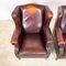 Vintage Dark Brown Sheep Leather Wingback Armchairs, Set of 2 19