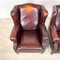 Vintage Dark Brown Sheep Leather Wingback Armchairs, Set of 2, Image 19