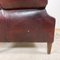 Vintage Dark Brown Sheep Leather Wingback Armchairs, Set of 2 6