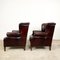 Vintage Dark Brown Sheep Leather Wingback Armchairs, Set of 2 11