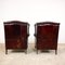 Vintage Dark Brown Sheep Leather Wingback Armchairs, Set of 2 7