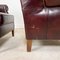 Vintage Dark Brown Sheep Leather Wingback Armchairs, Set of 2 5