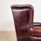 Vintage Dark Brown Sheep Leather Wingback Armchairs, Set of 2 3