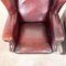 Vintage Dark Brown Sheep Leather Wingback Armchairs, Set of 2 20