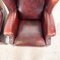 Vintage Dark Brown Sheep Leather Wingback Armchairs, Set of 2 22