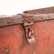 Vintage French Industrial Red Metal Trunk 7