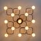 Leola Sculptural Brass 13-light Ceiling / Wall Flush Mount, 1970s 4