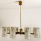 Mid-Century Brass and Blown Glass Chandelier from Hillebrand, 1960s 8