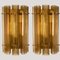 Large Murano Glass Wall Sconces in Glass and Brass, 1970s 8