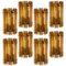 Large Murano Glass Wall Sconces in Glass and Brass, 1970s 1