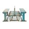 Doppelseitiger Schreibtisch aus blauem Holz 2