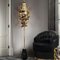 Floor Lamp in Gold-Plated Brass, Marble and Swarovski Crystals 7