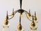 Atomic Age Design Brass and Glass Chandelier, 1950s 13