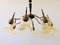 Atomic Age Design Brass and Glass Chandelier, 1950s 5