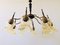 Atomic Age Design Brass and Glass Chandelier, 1950s, Image 5