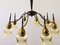 Atomic Age Design Brass and Glass Chandelier, 1950s, Image 9