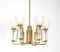 Italian Brass and Glass Chandelier, 1970s, Image 1