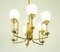 Italian Brass and Glass Chandelier, 1970s, Image 7