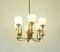 Italian Brass and Glass Chandelier, 1970s 14