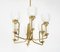 Italian Brass and Glass Chandelier, 1970s, Image 8