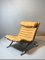 Vintage Scandinavian Beige Leather & Steel ARI Lounge Chair by Arne Norell for Arne Norell AB 1