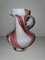 White & Red Glass Carafe, 1950s, Image 1